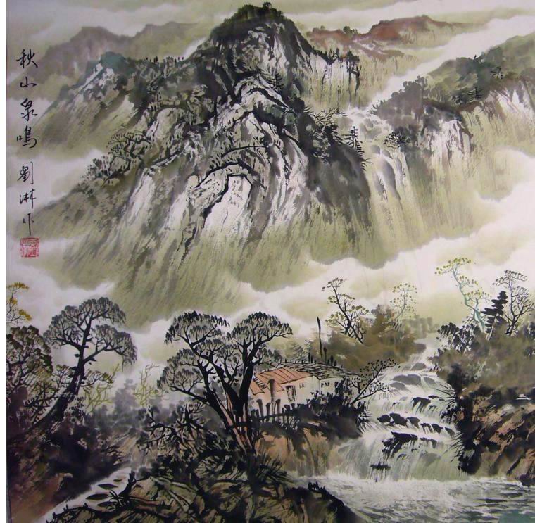 四尺斗方山水画